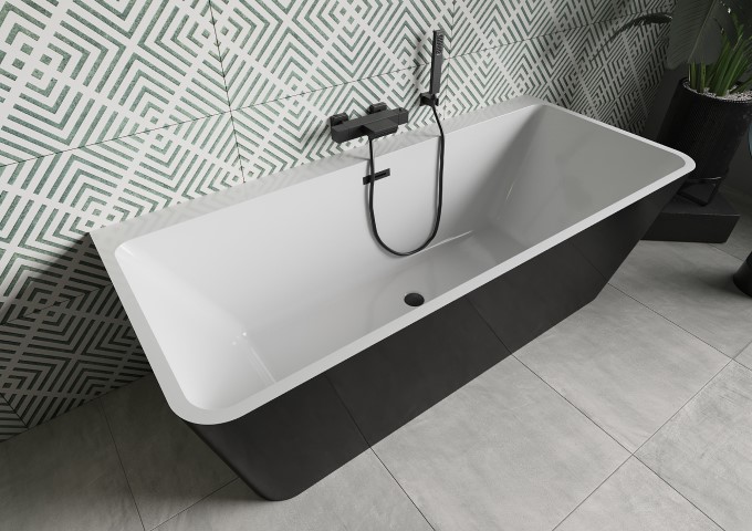 moderne freistehende Anbauwanne 170x80 cm