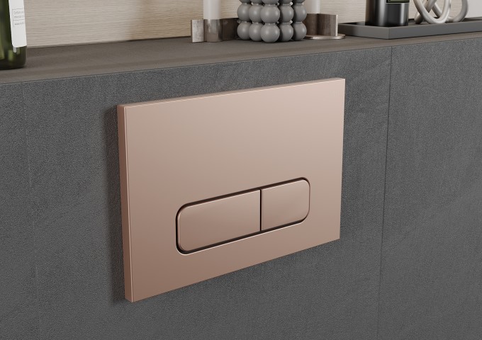 Unterputzgestelle für WCs mit Knopf Roségold