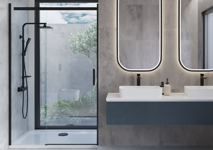 Schwarze Waschbecken-Siphons