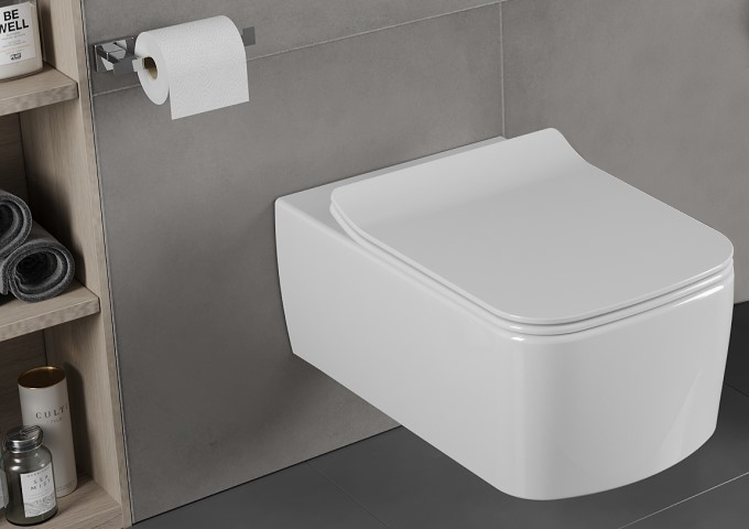 wc-schüssel und sanft schließender Sitz