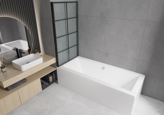 Badewannen-Trennwand im Badezimmer