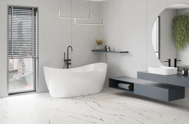 Glasierte Mexen-Feinsteinzeugfliese in Badezimmerdesigns