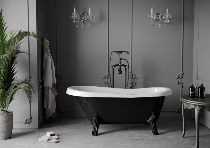 freistehende Badewanne mit Beinen