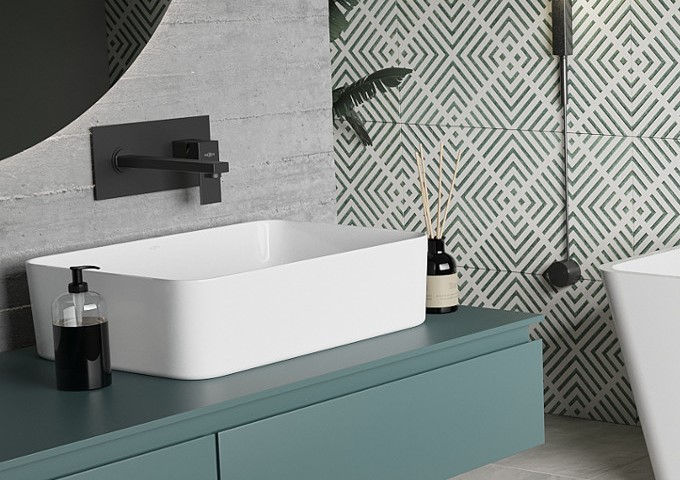 violettes waschbecken