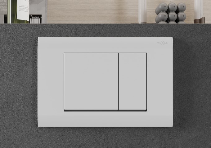 Unterputz-Spülkasten für WC mit weißem Knopf