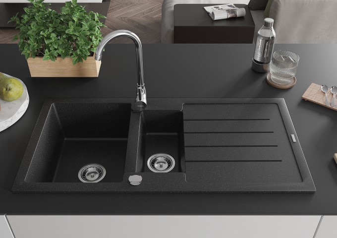 Granitspülen Metallik