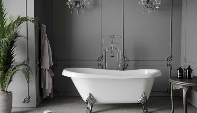 Badezimmer im Retro-Stil