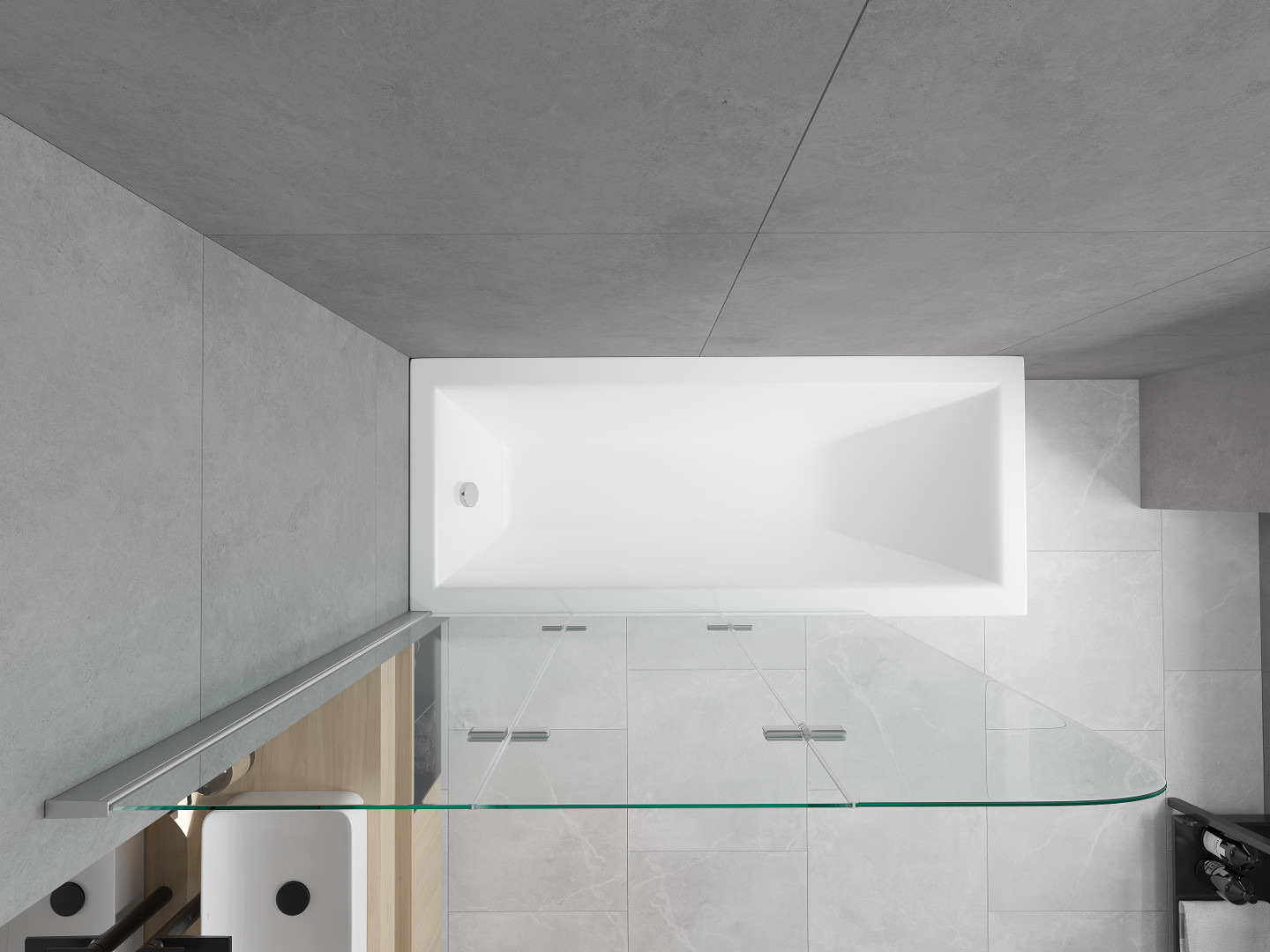 Badewanne und Dusche in einem