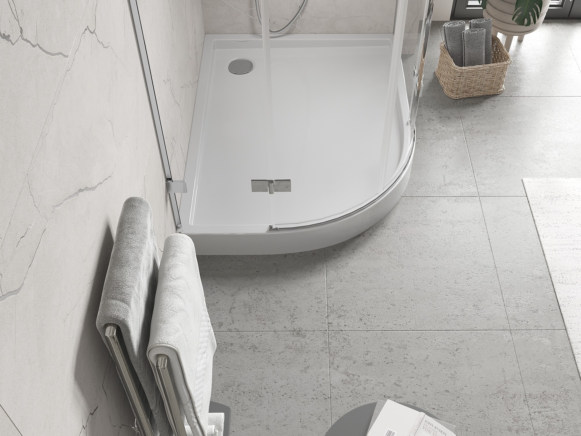 Asymmetrische Halbkreisdusche für das Badezimmer