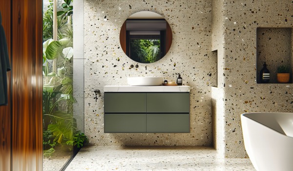 Terrazzo im Badezimmer – wie richtet man ein modernes und zeitloses Interieur ein?