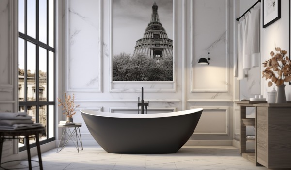 Badezimmer im New-York-Stil – Eleganz, Symmetrie und zeitlose Details 