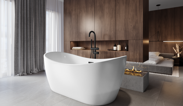 Freistehende Badewanne im klassischen Stil