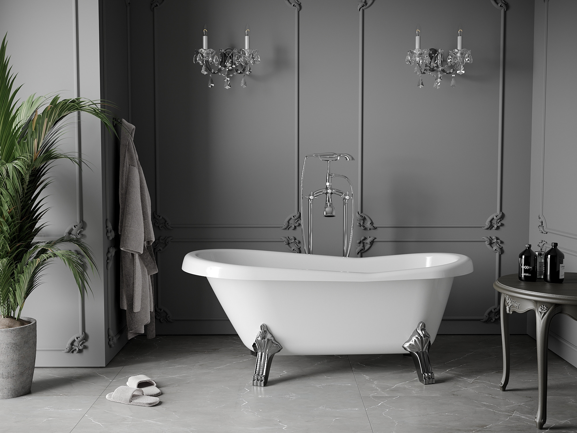 Badezimmer im Retro-Stil 