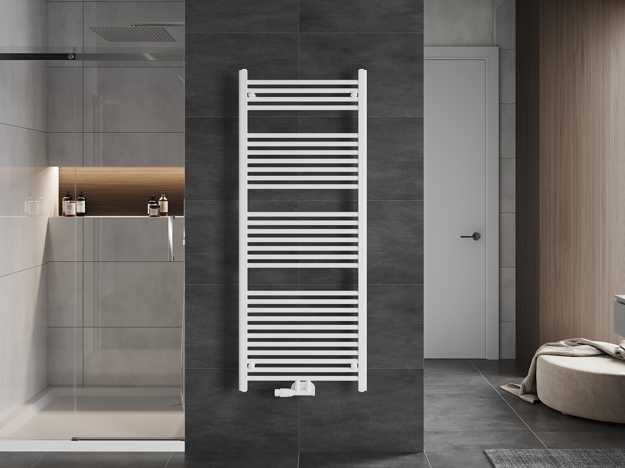 Leiterheizkörper im Badezimmer