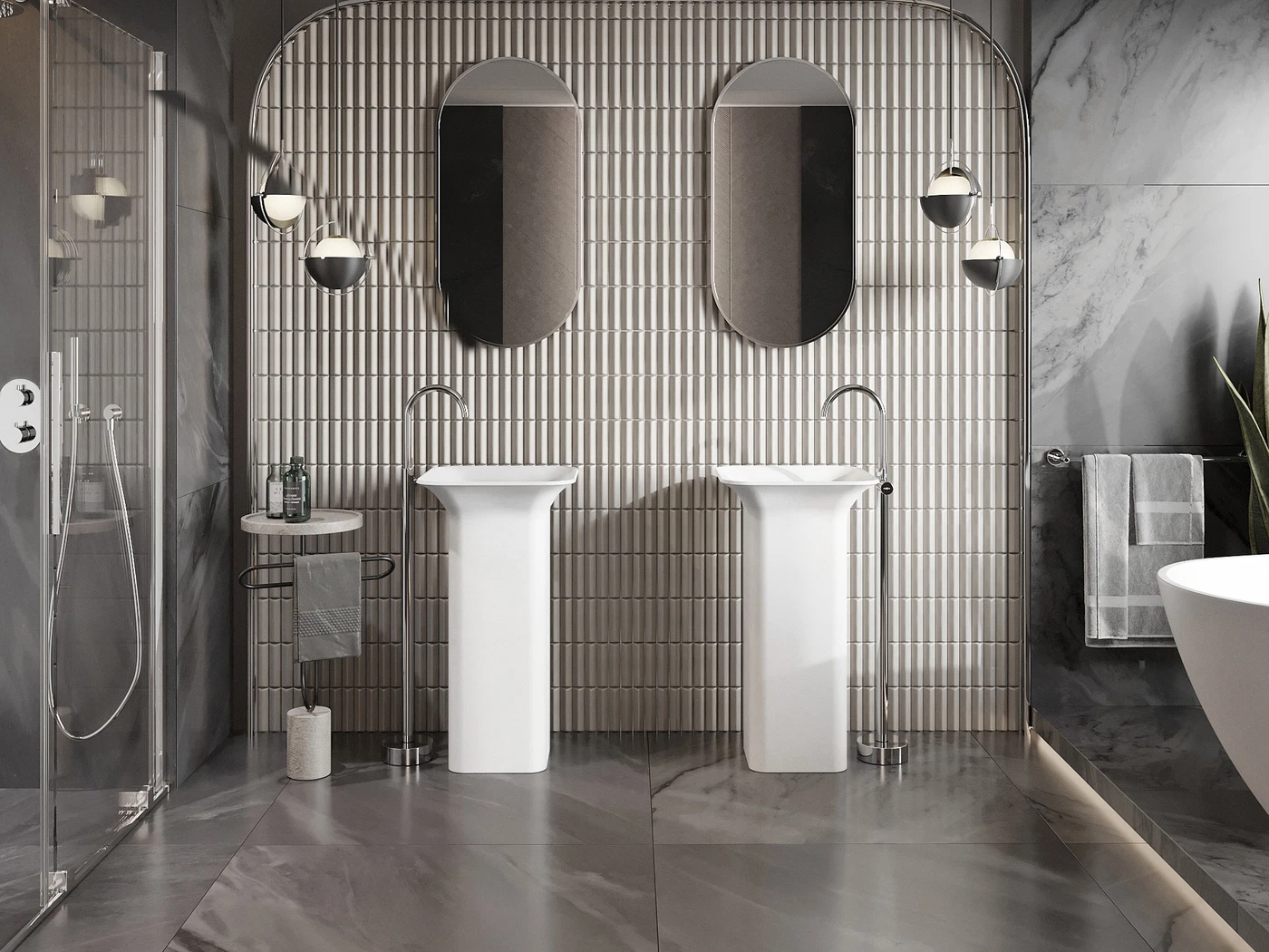 Badezimmer im Glamour-Stil